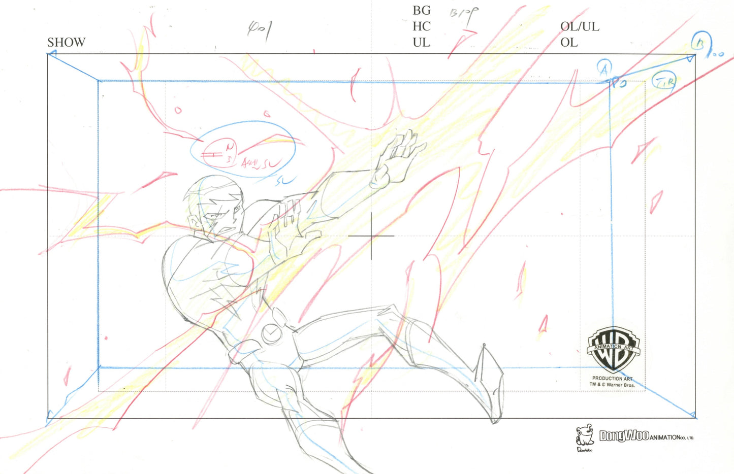 Legion of Super Heroes Original Production Drawing: Lightning Lad