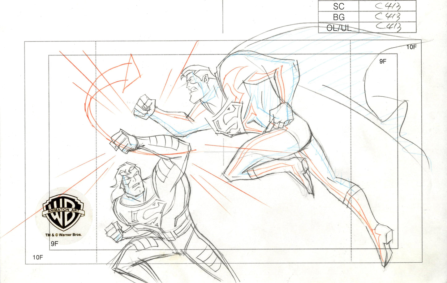 Superman Doomsday Original Production Drawing: Superman, Superman Clone