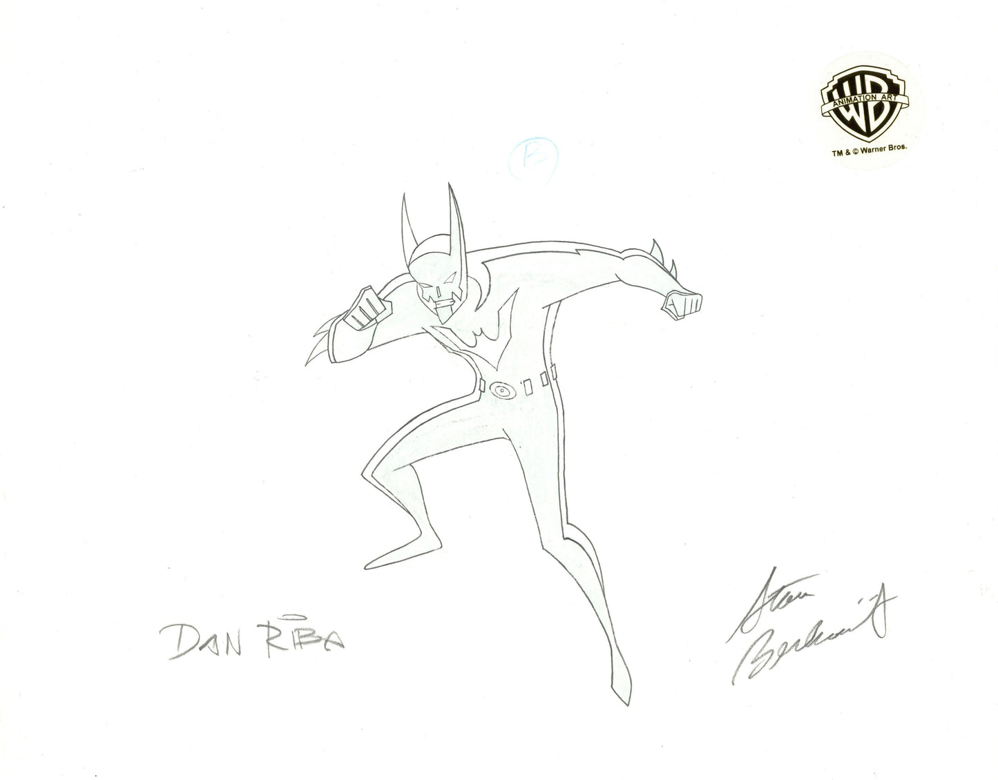 Batman Beyond Original Production Drawing Signed by Dan Riba and Stan Berkowitz: Batman