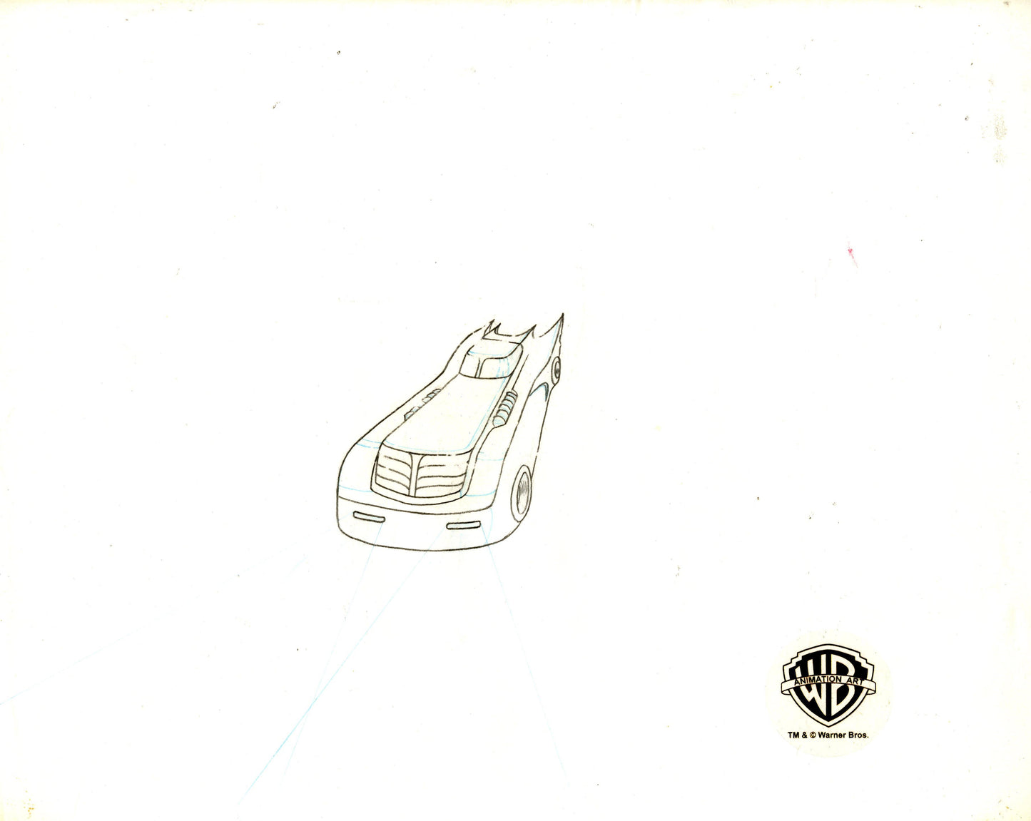 Batman The Animated Series Original Production Cel with Matching Drawing: Batmobile