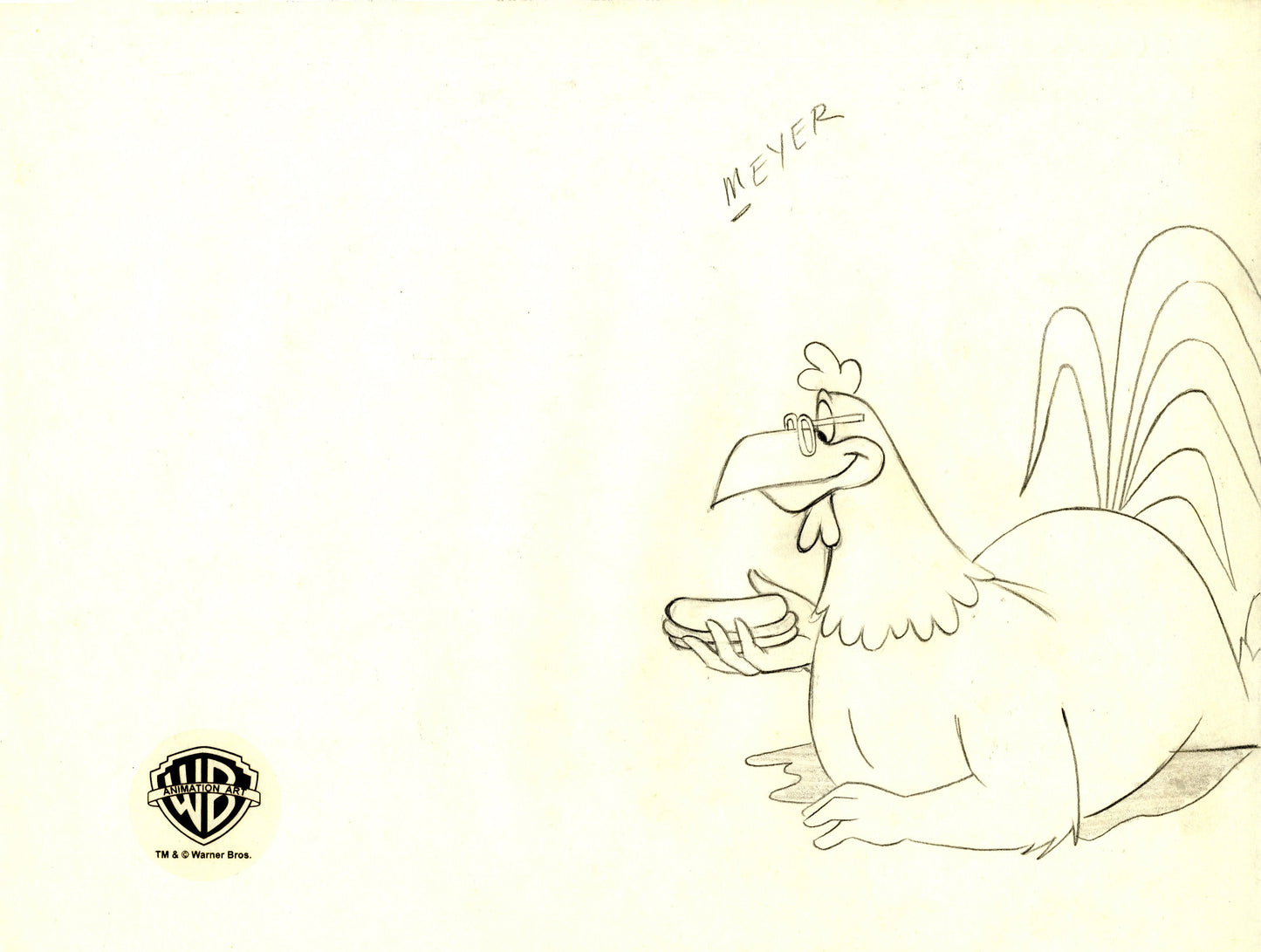 Looney Tunes Original Production Cel with Matching Drawing: Foghorn Leghorn