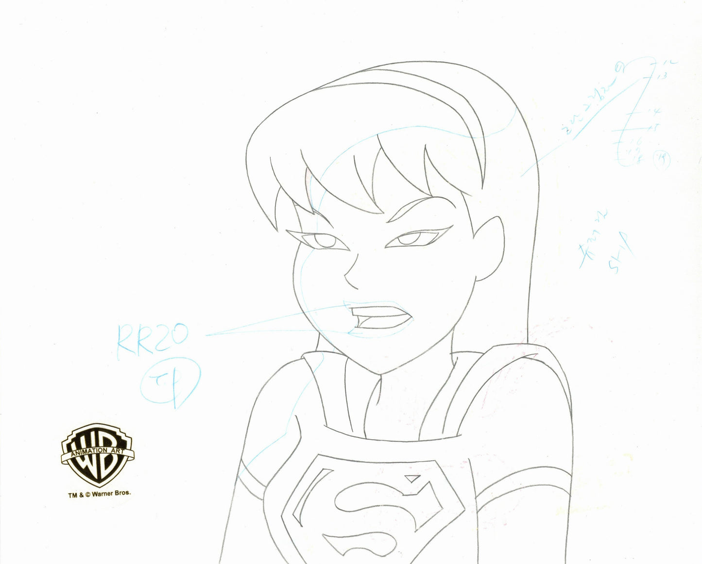 The New Batman Adventures Original Production Cel with Matching Drawing: Supergirl