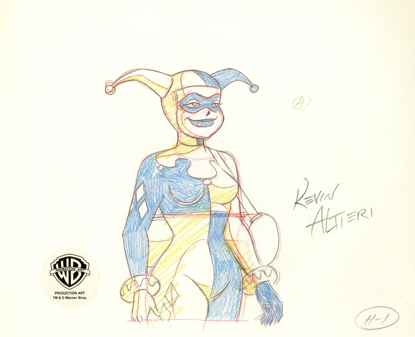 Batman The Animated Series Original Production Drawing Signed by Kevin Altieri: Harley Quinn