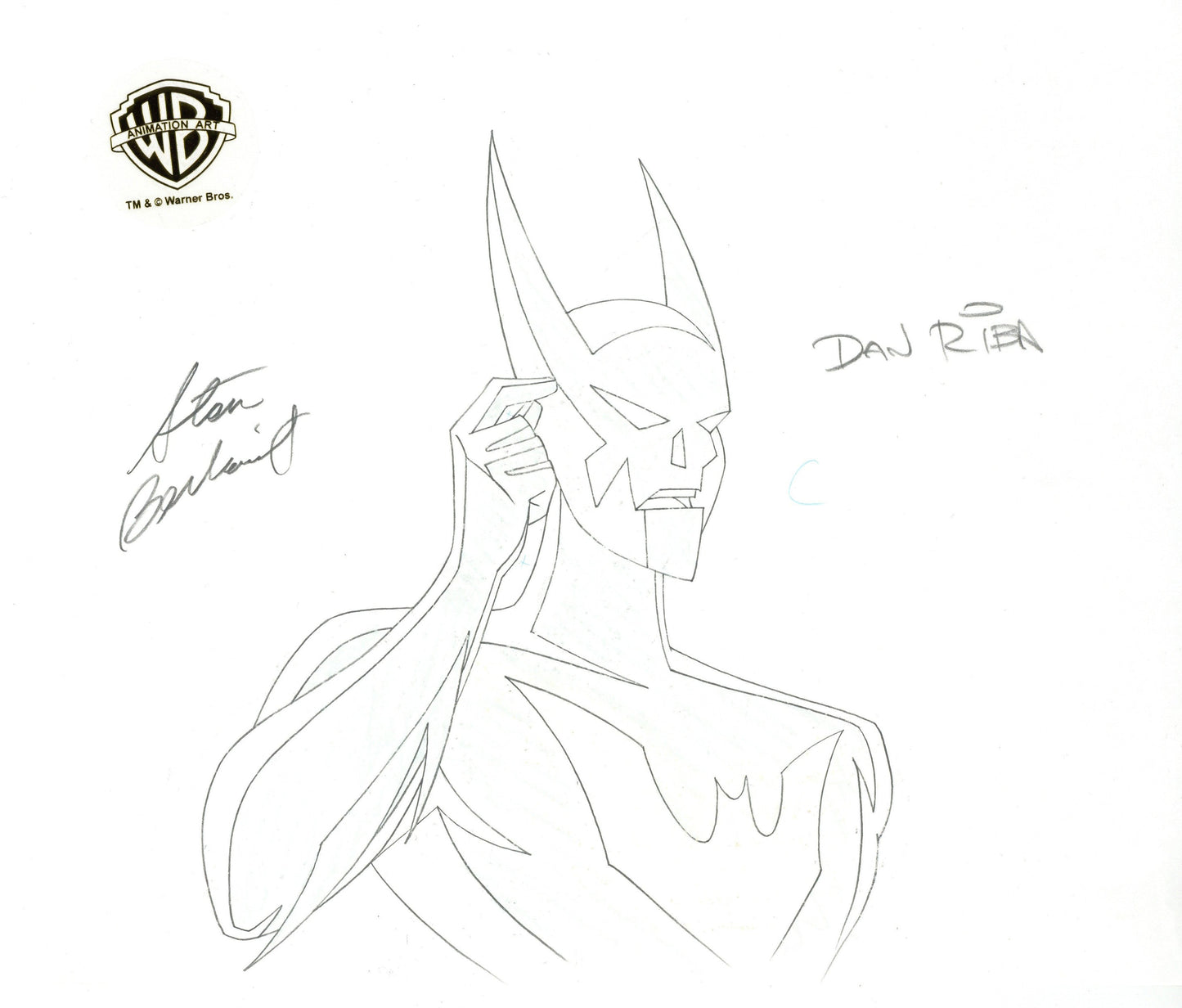 Batman Beyond Original Production Drawing Signed by Dan Riba and Stan Berkowitz: Batman
