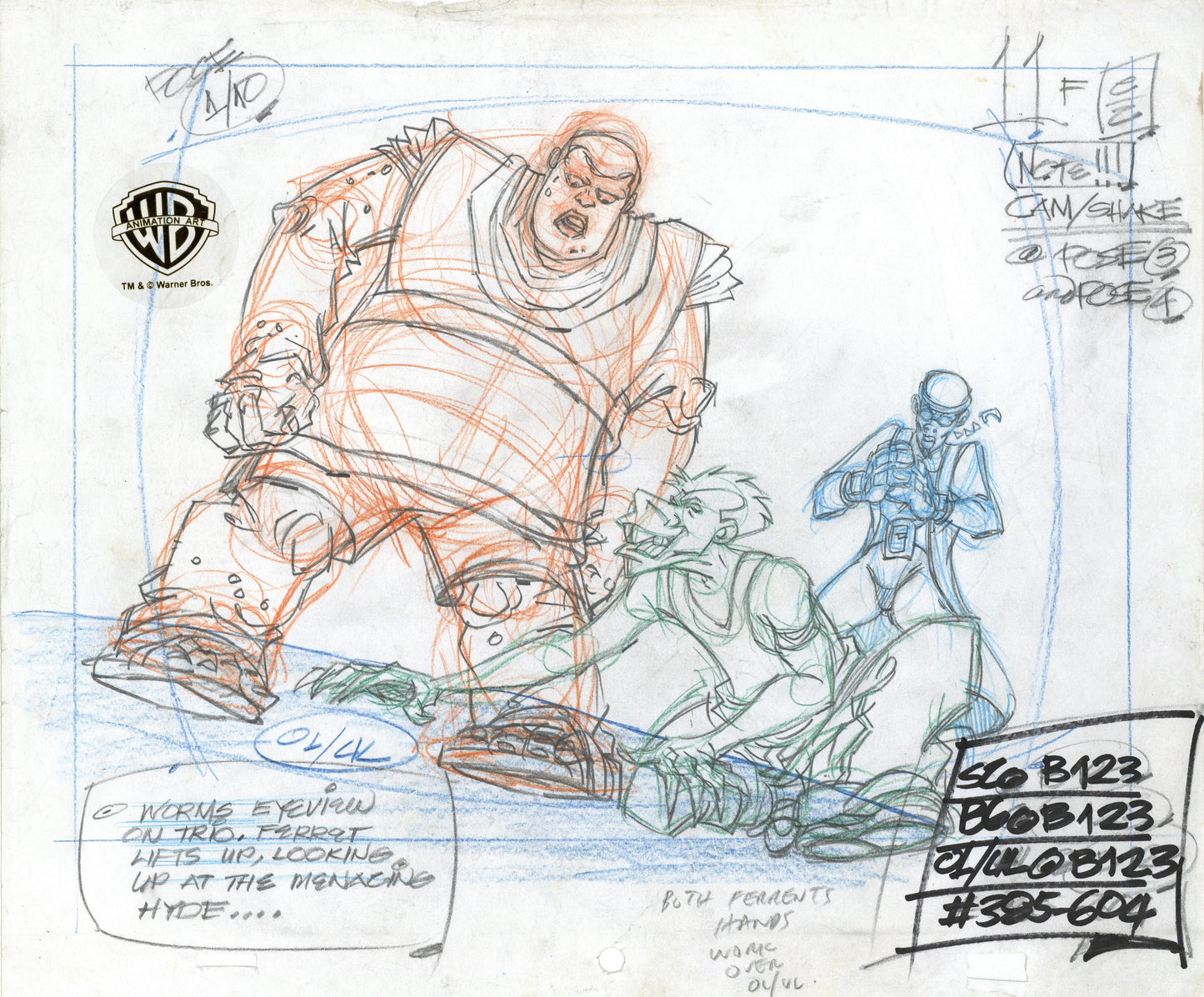 Static Shock Original Production Drawing: Hyde, Ferret, Kangor