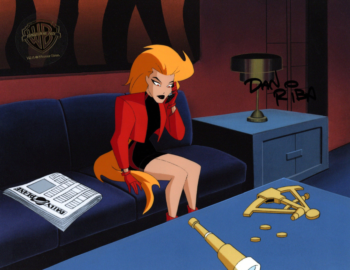 Superman The Animated Series Original Production Cel Signed by Dan Riba: Volcana