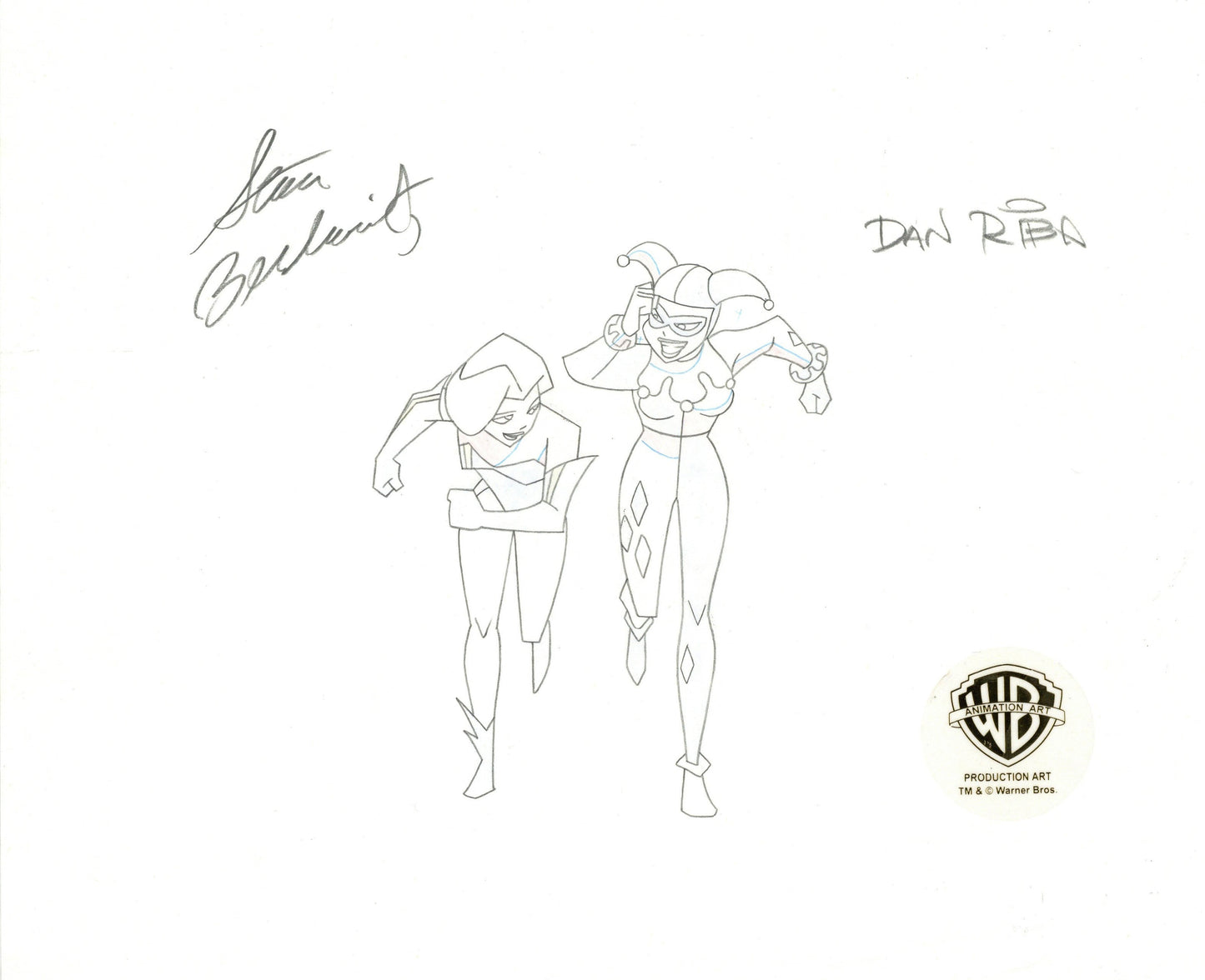 The New Batman Adventures Original Production Drawing Signed by Dan Riba and Stan Berkowitz: Harley, Ivy