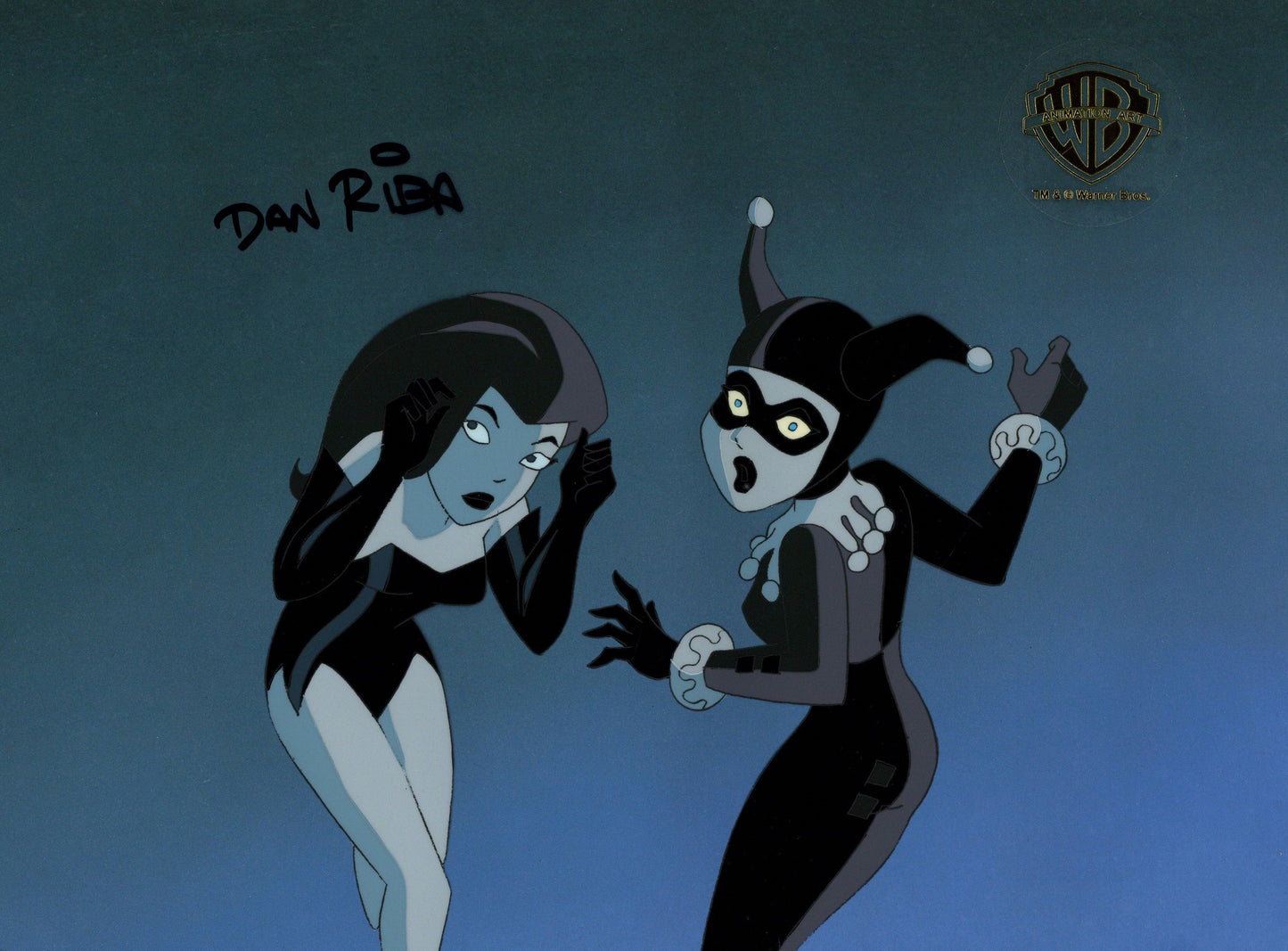 The New Batman Adventures Original Production Cel Signed by Dan Riba: Harley, Ivy