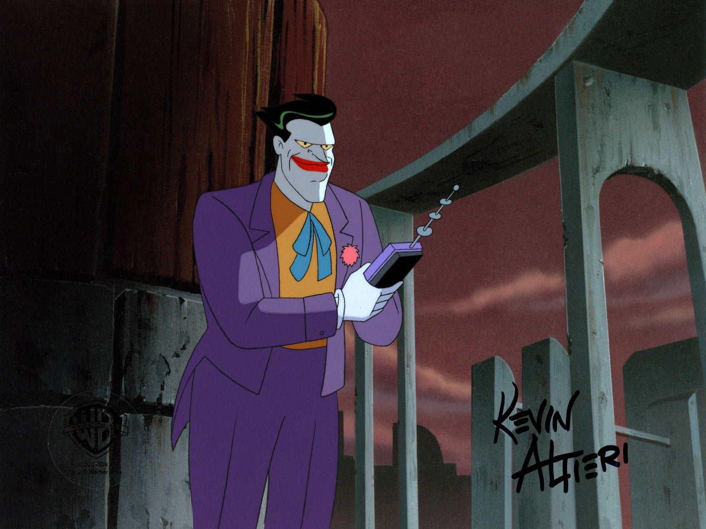 Batman: Mask of the Phantasm Original Production Cel Signed By Kevin Altieri: Joker