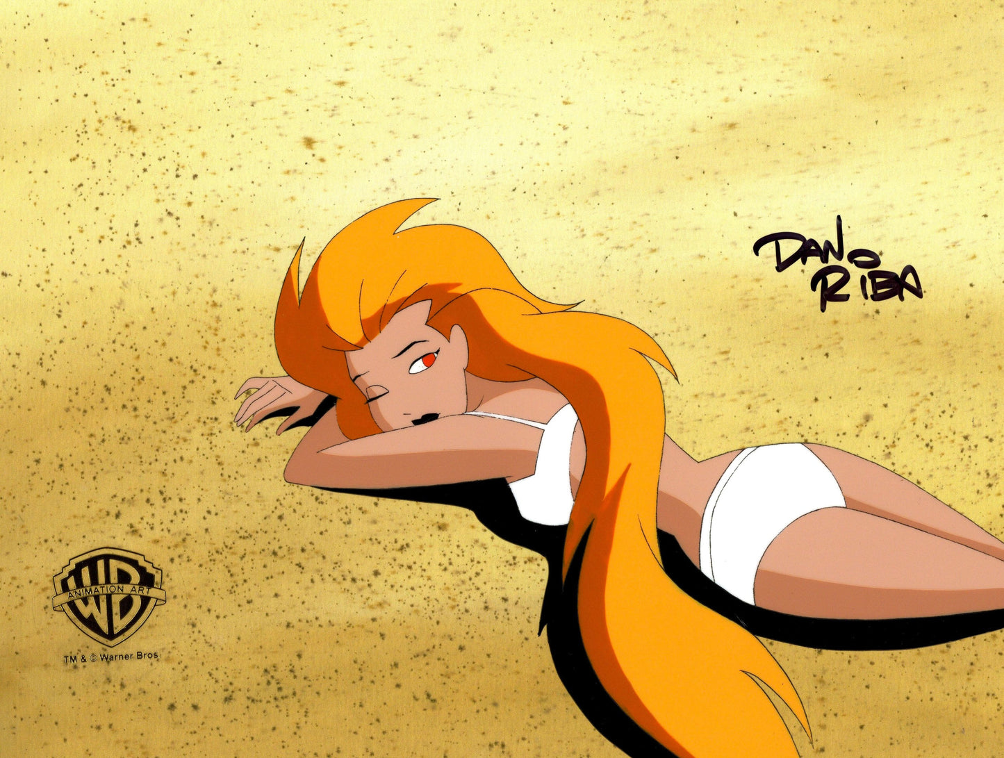 Superman The Animated Series Original Production Cel Signed by Dan Riba: Volcana