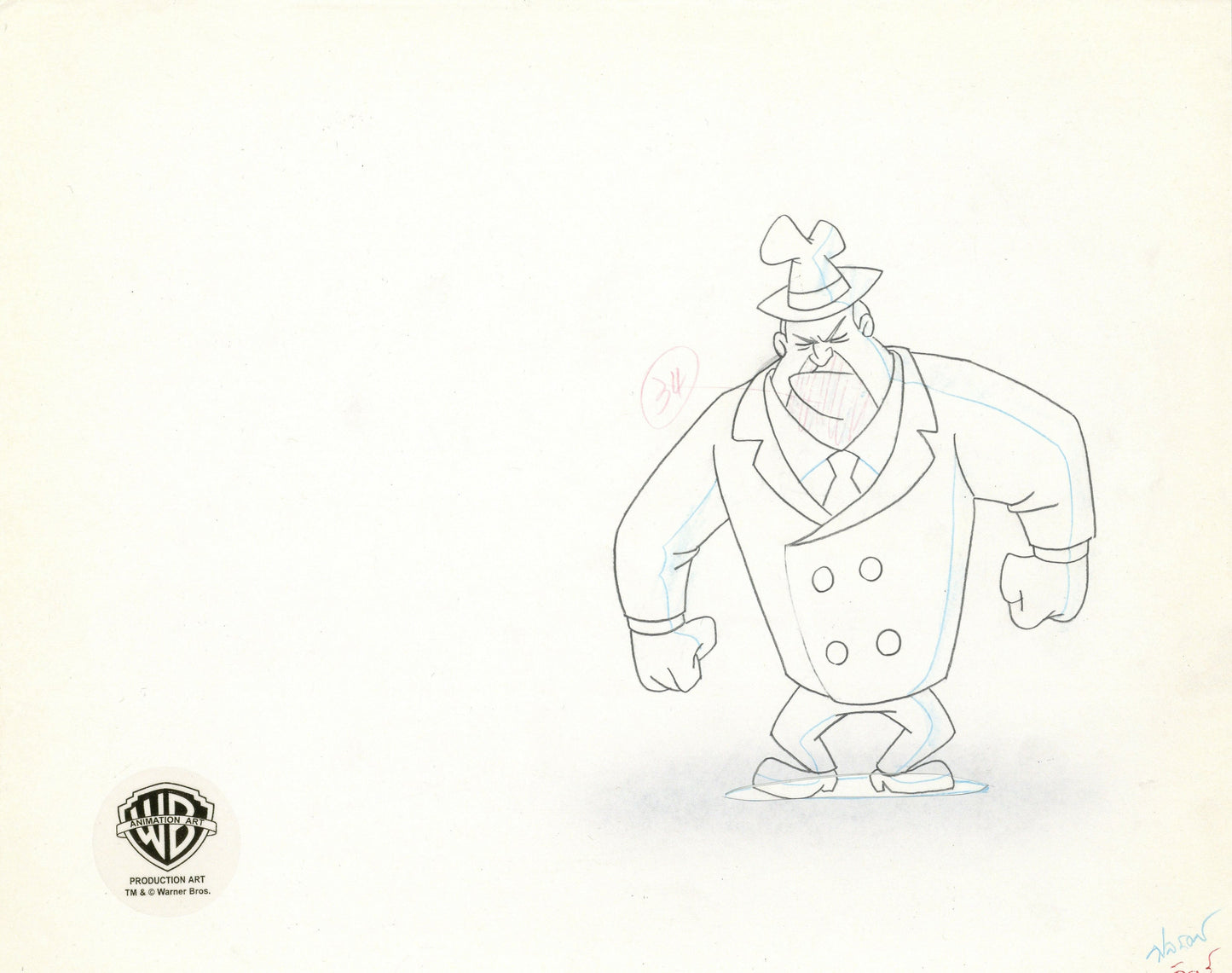 Animaniacs Original Production Cel with Matching Drawings Signed by Tom Ruegger: Yakko, Wakko, Dot, Mobsters