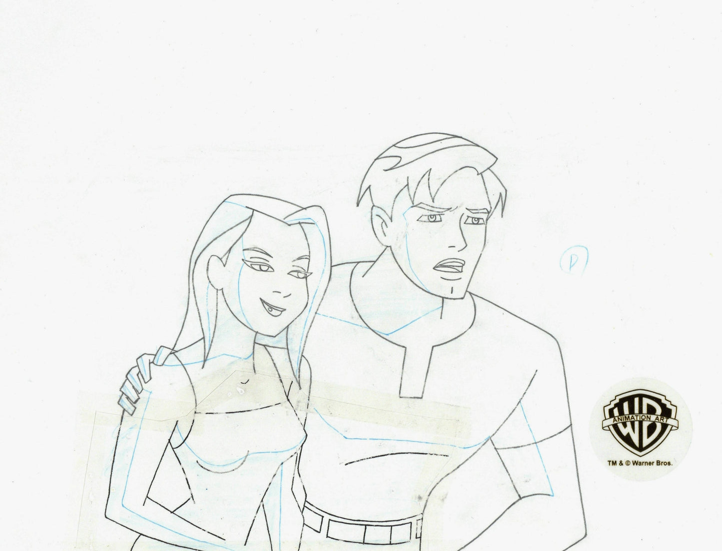 Batman Beyond Original Production Cel with Matching Drawing Signed by Dan Riba: Dana, Terry