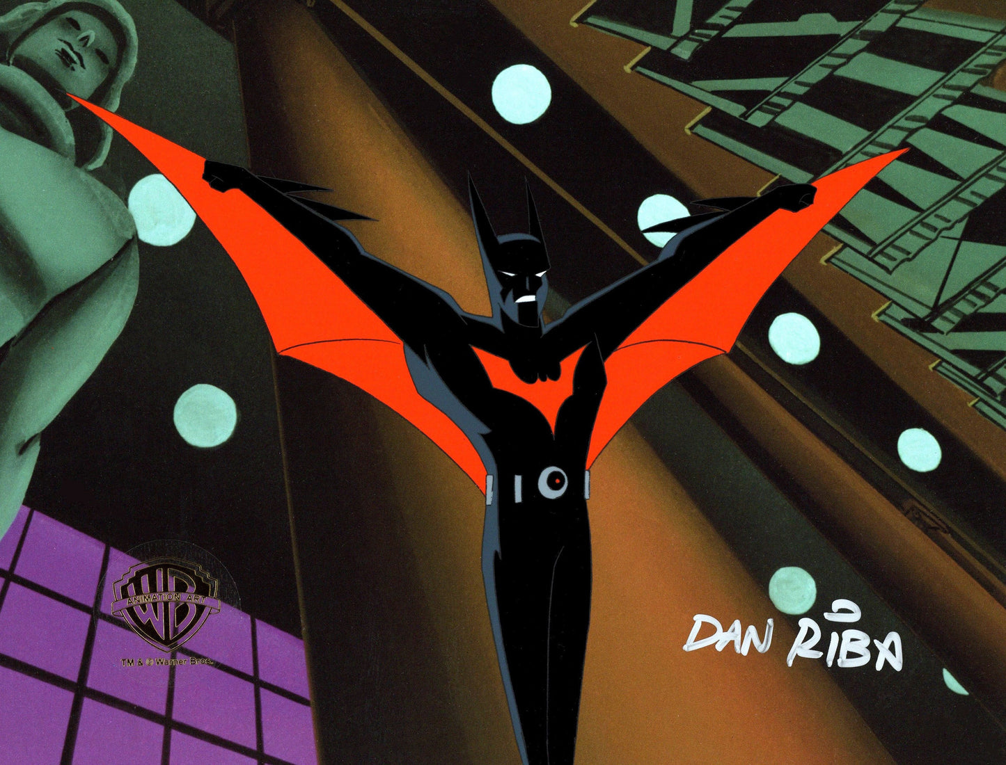 Batman Beyond Original Production Cel Signed by Dan Riba: Batman