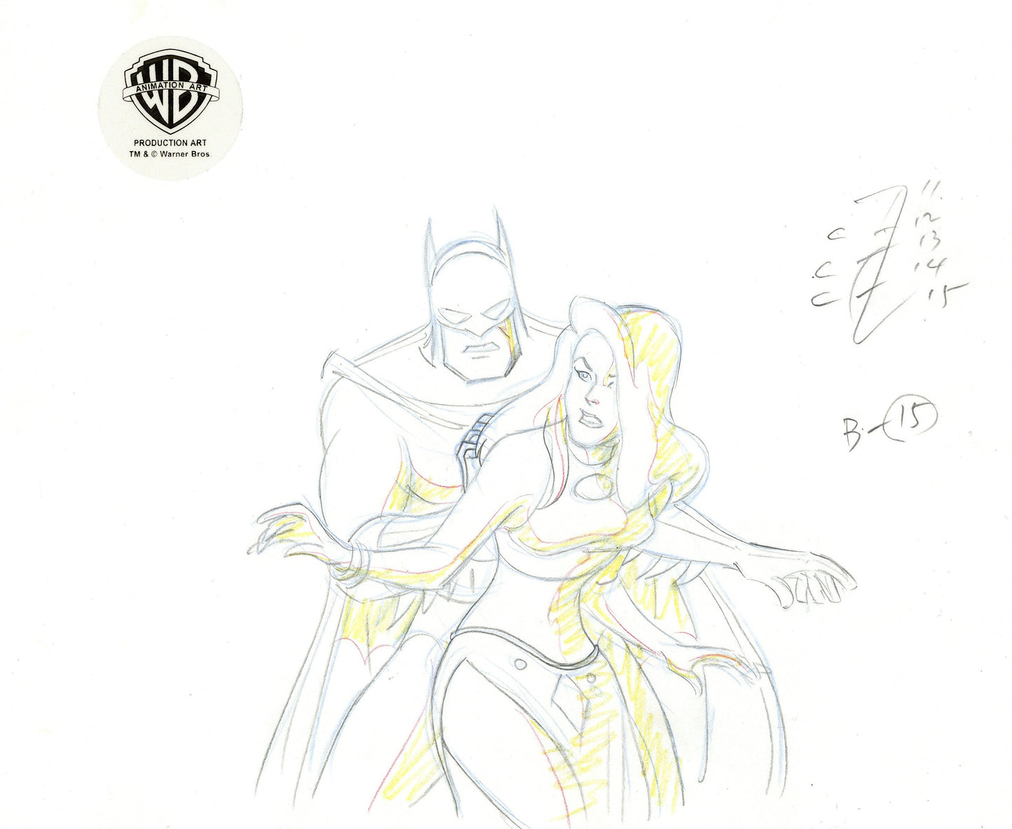 Batman The Animated Series Original Production Drawing: Batman, Talia
