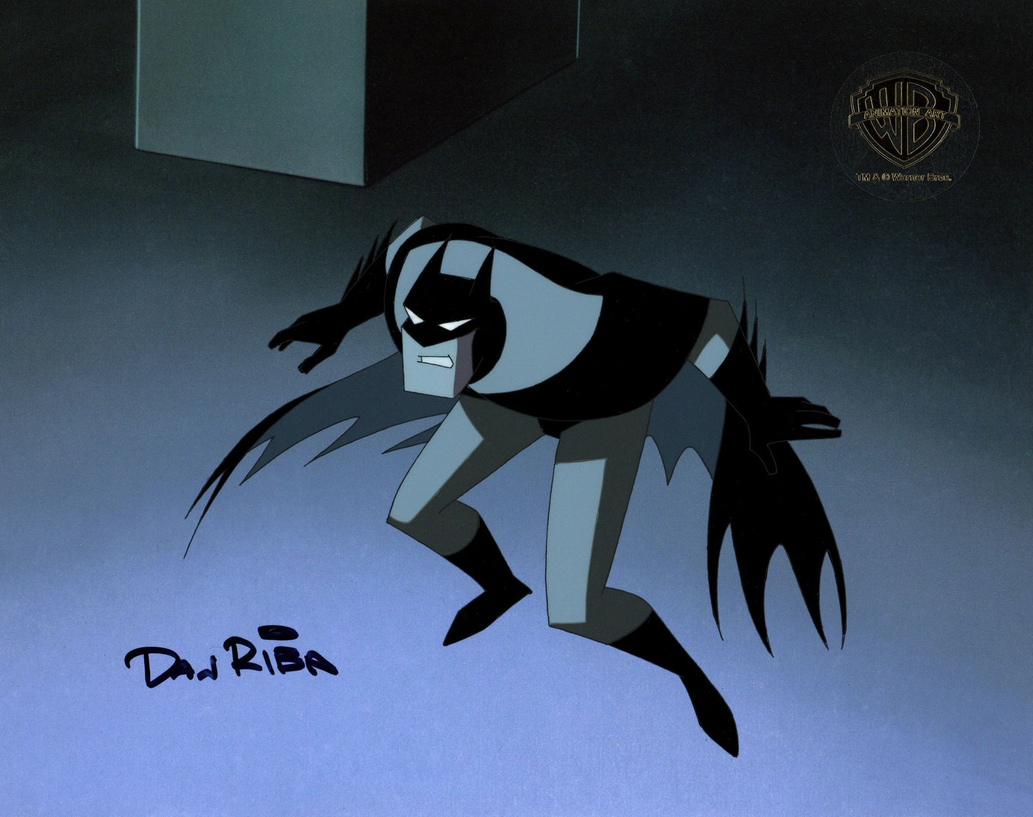 The New Batman Adventures Original Production Cel Signed by Dan Riba: Batman