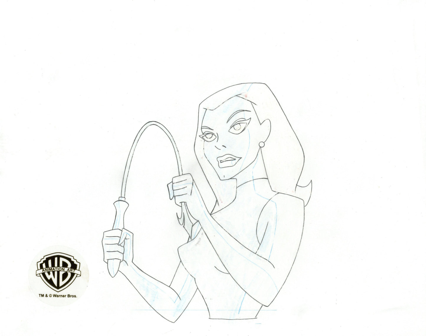 Batman Beyond Original Production Cel with Matching Drawing Signed by Dan Riba: Cynthia
