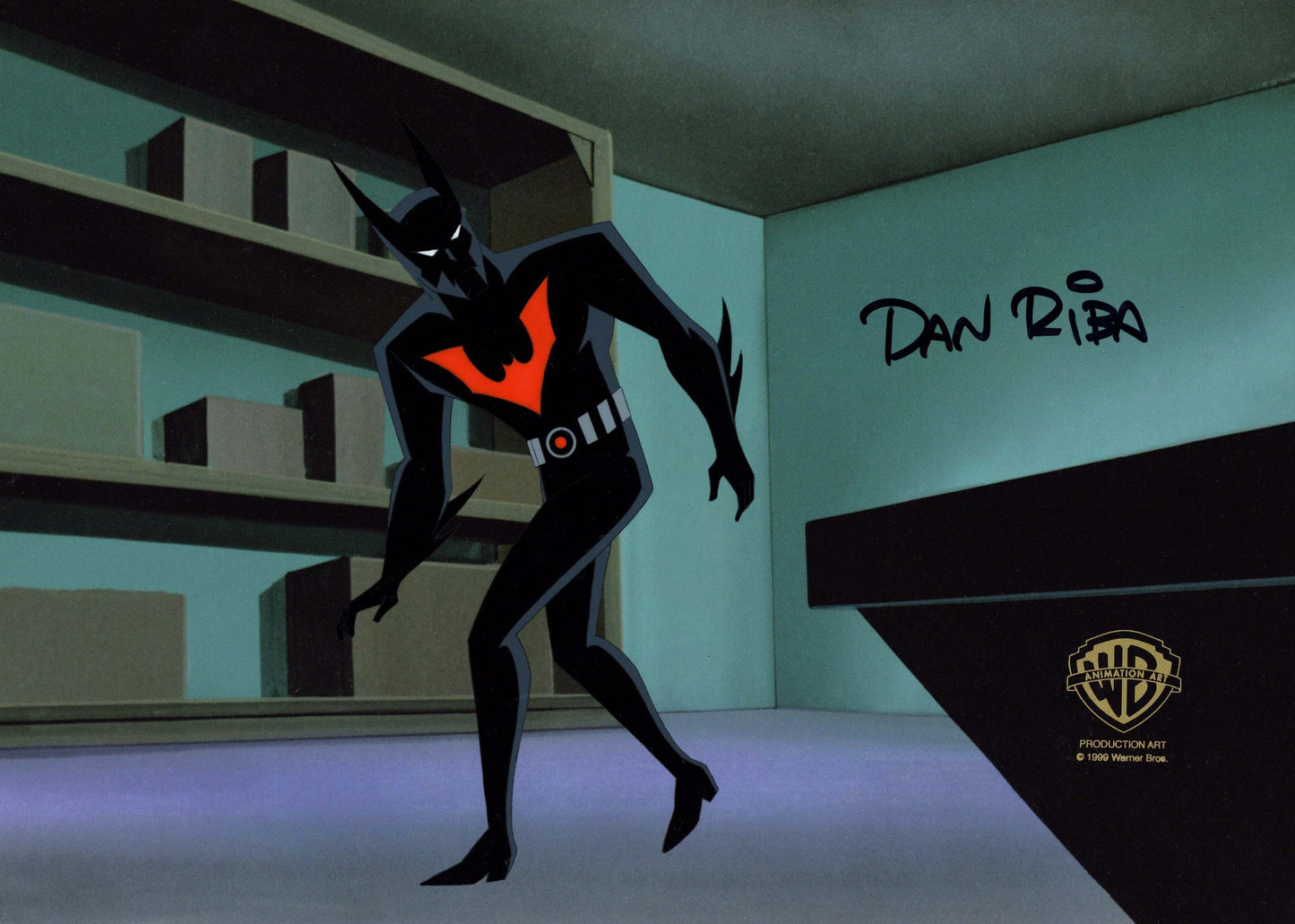 Batman Beyond Original Production Cel Signed by Dan Riba: Batman