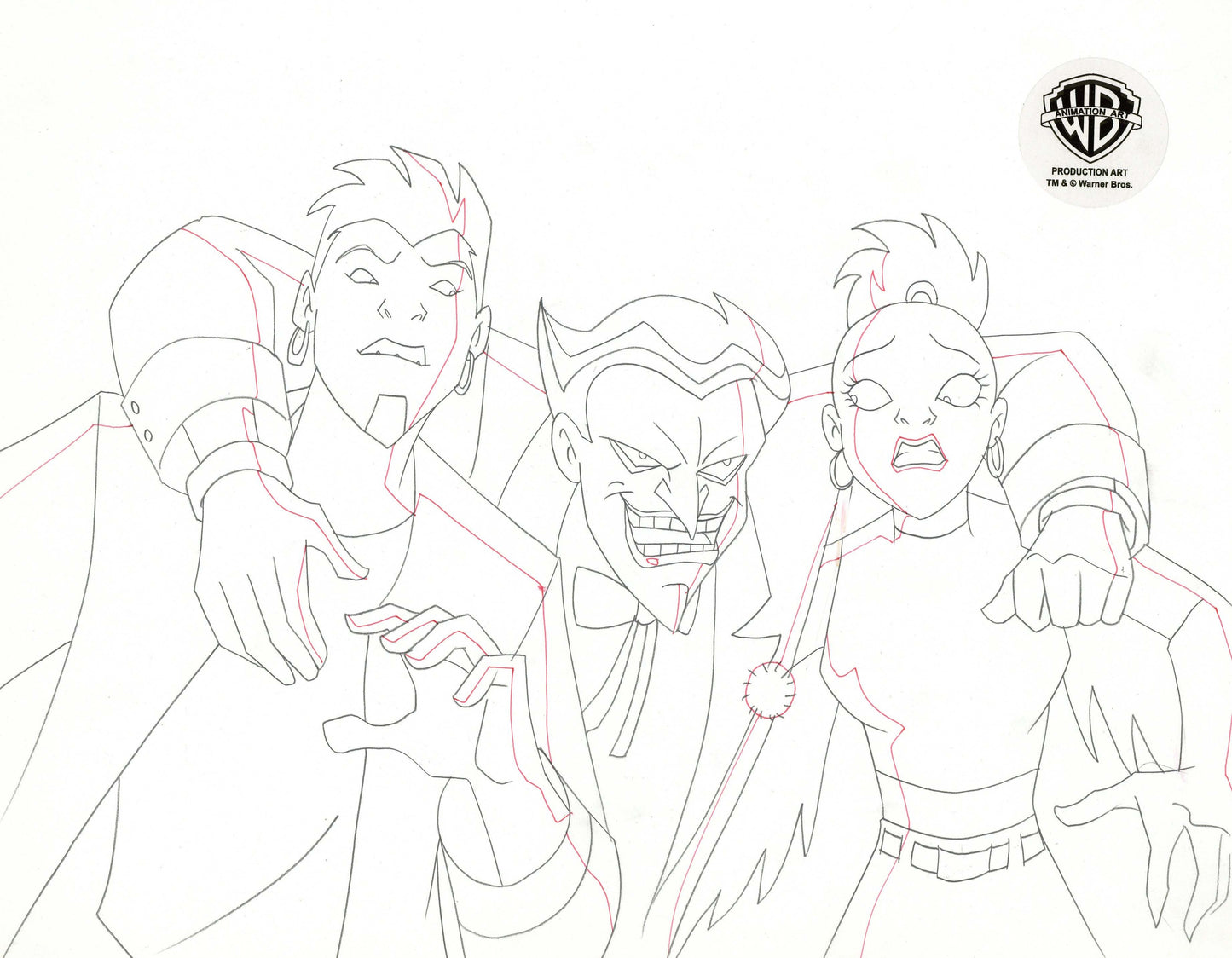 Static Shock Original Production Drawing: Joker, Shiv, Talon
