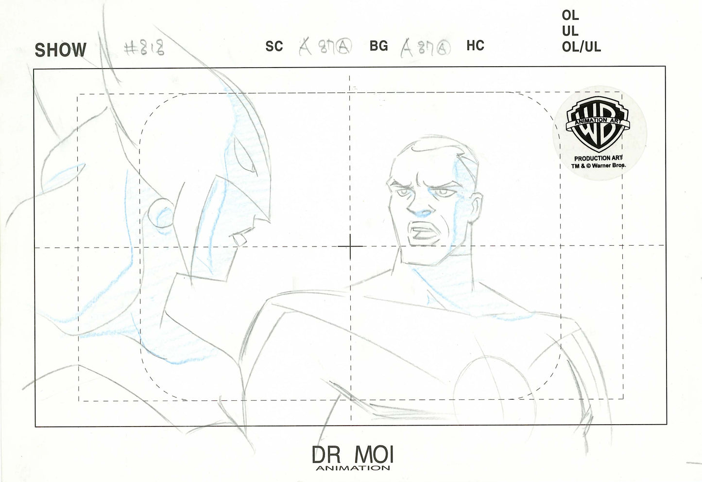 Justice League Original Production Drawing: Hawkgirl, Green Lantern