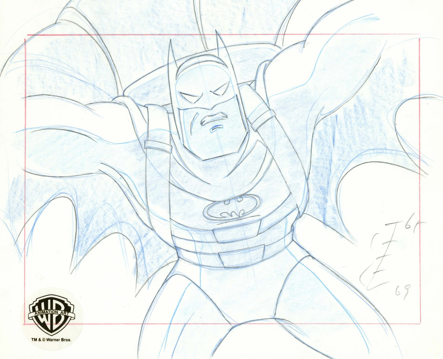 Batman The Animated Series Original Production Drawing: Batman