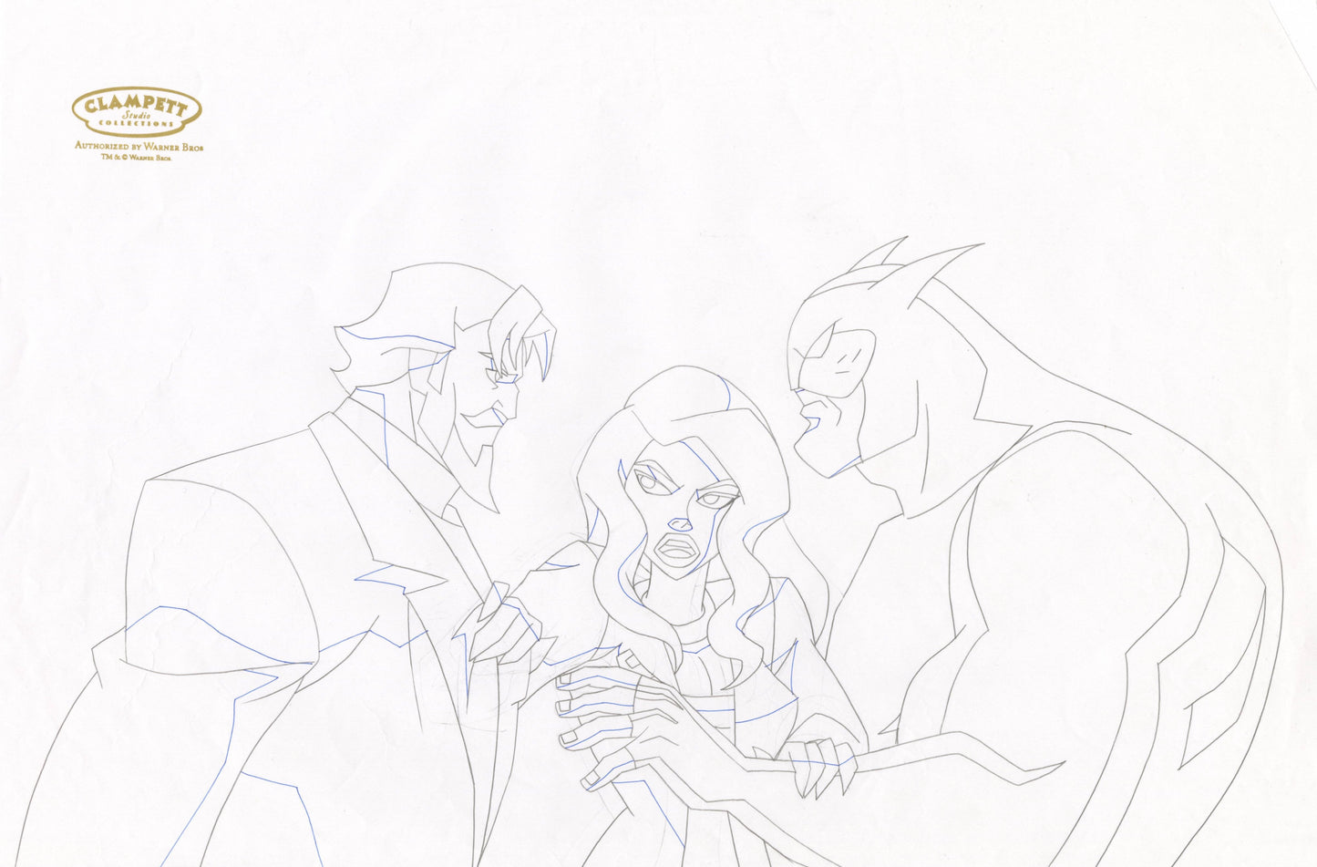 Justice League Unlimited Original Production Drawing: Green Arrow, Black Canary, Wildcat