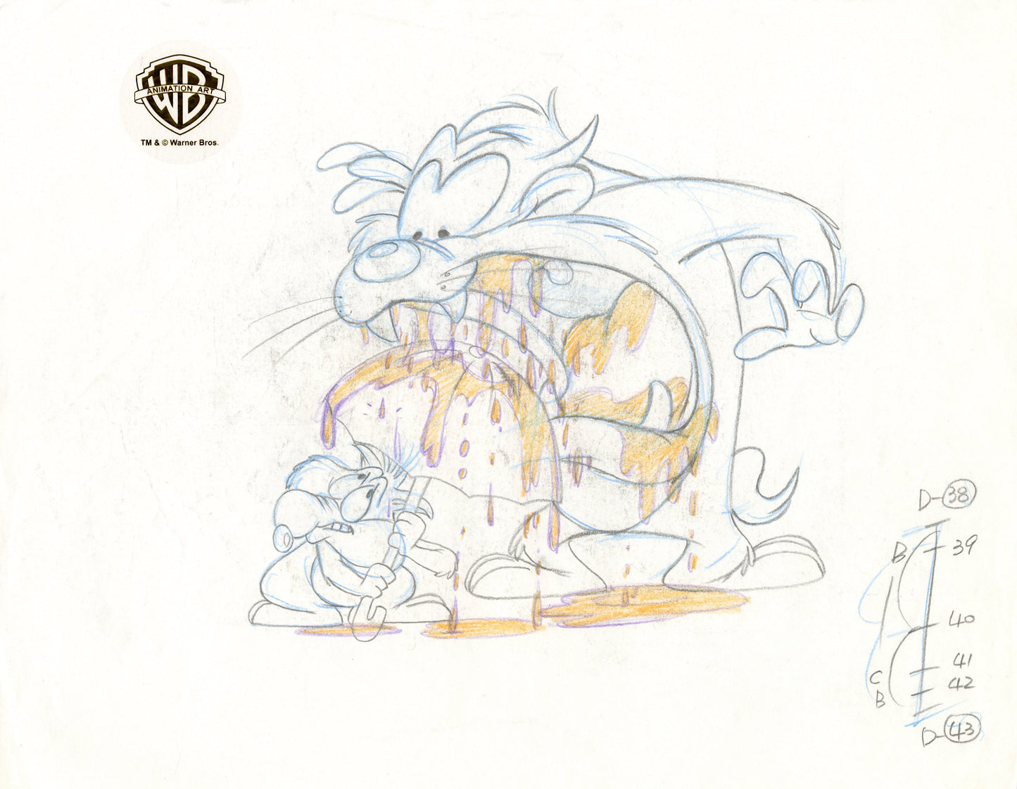 Looney Tunes Original Production Drawing: Taz