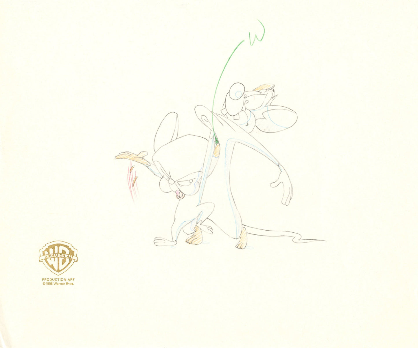 Pinky And The Brain Original Production Drawing: Pinky, Brain