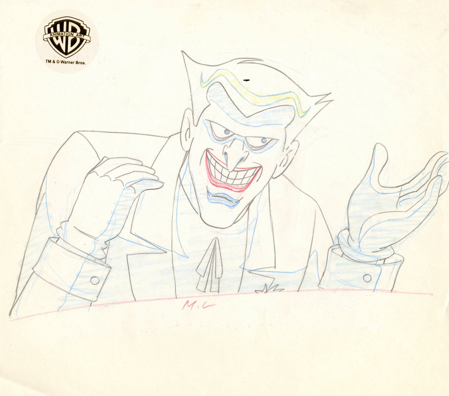 Batman The Animated Series Original Production Drawing: Joker