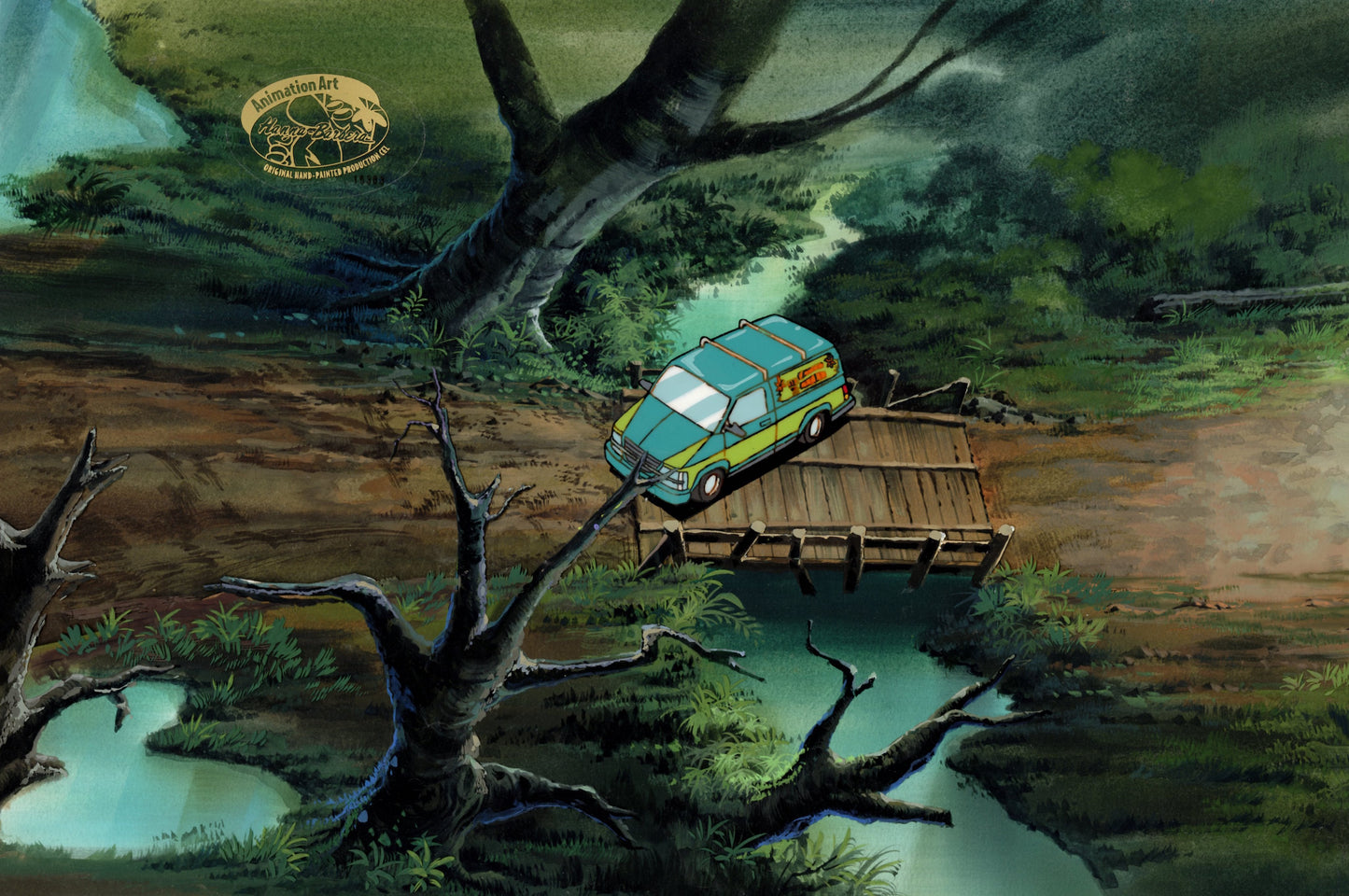 Scooby-Doo on Zombie Island Original Production Cel with Original Production Background: Mystery Machine