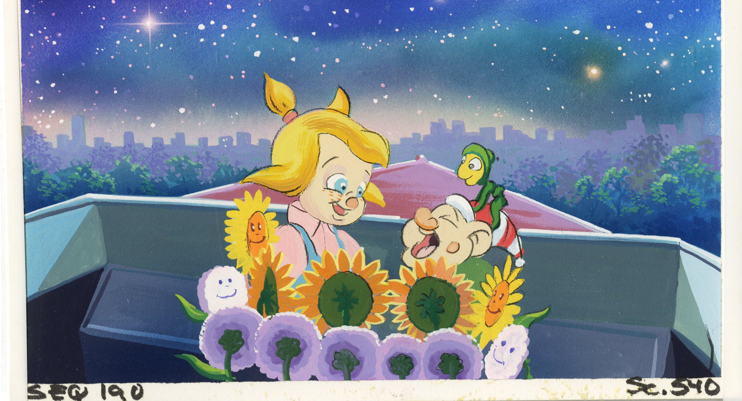 A Troll in Central Park Original Concept Painting: Rosie, Stanley, Flowers