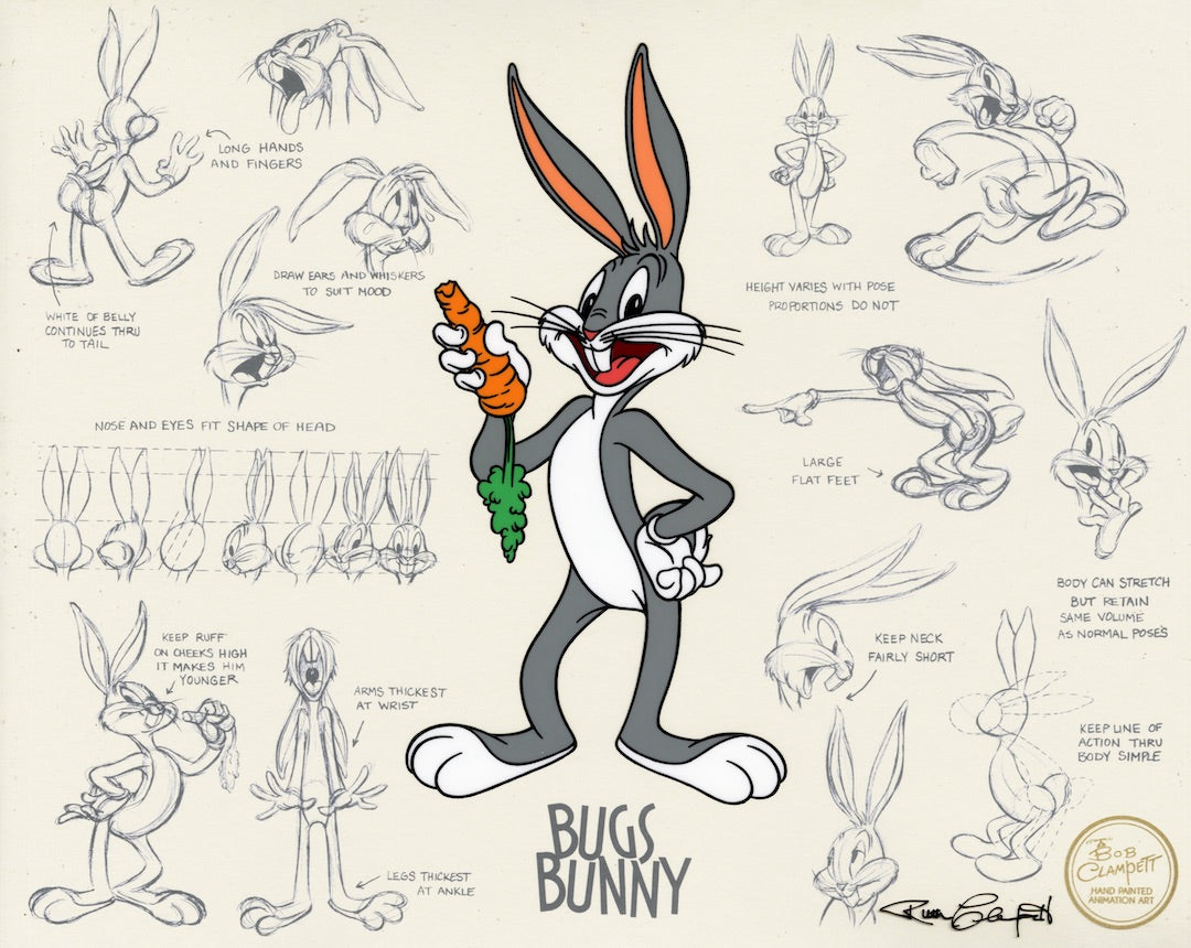 BUGS BUNNY MODEL SHEET Limited Edition Cel LOONEY TUNES FINE ART