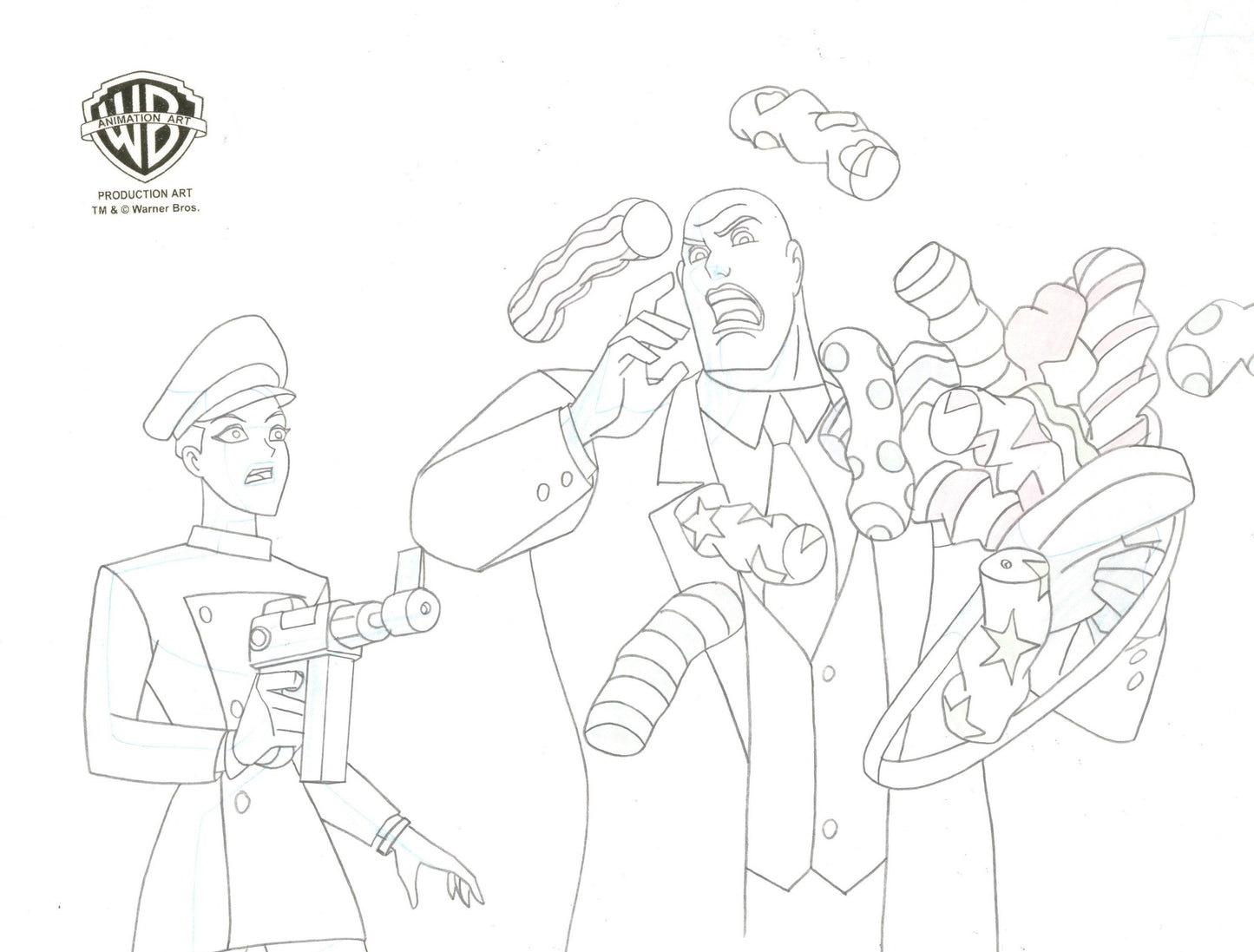 Superman the Animated Series Original Production Cel with Matching Drawing: Lex Luthor and Mercy