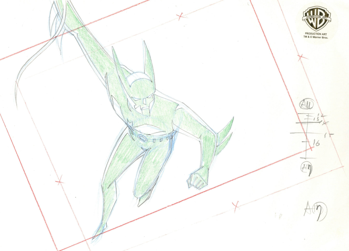 Batman Beyond Original Production Layout Drawing: Batman