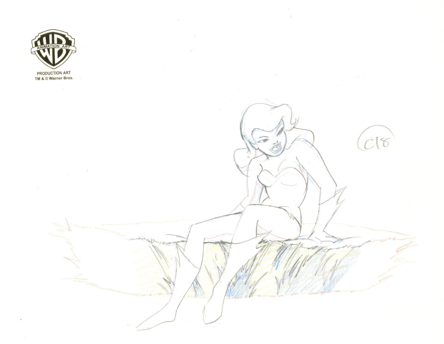 Batman The Animated Series Original Production Drawing: Poison Ivy