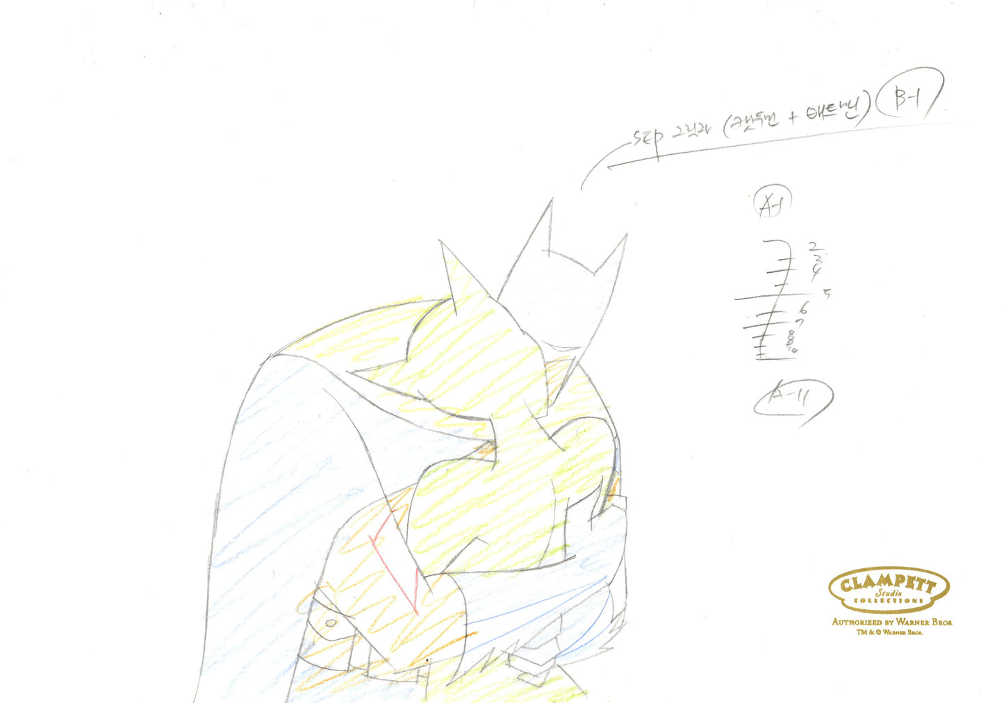 Chase Me (The New Batman Adventures) Original Production Drawing: Batman and Catwoman