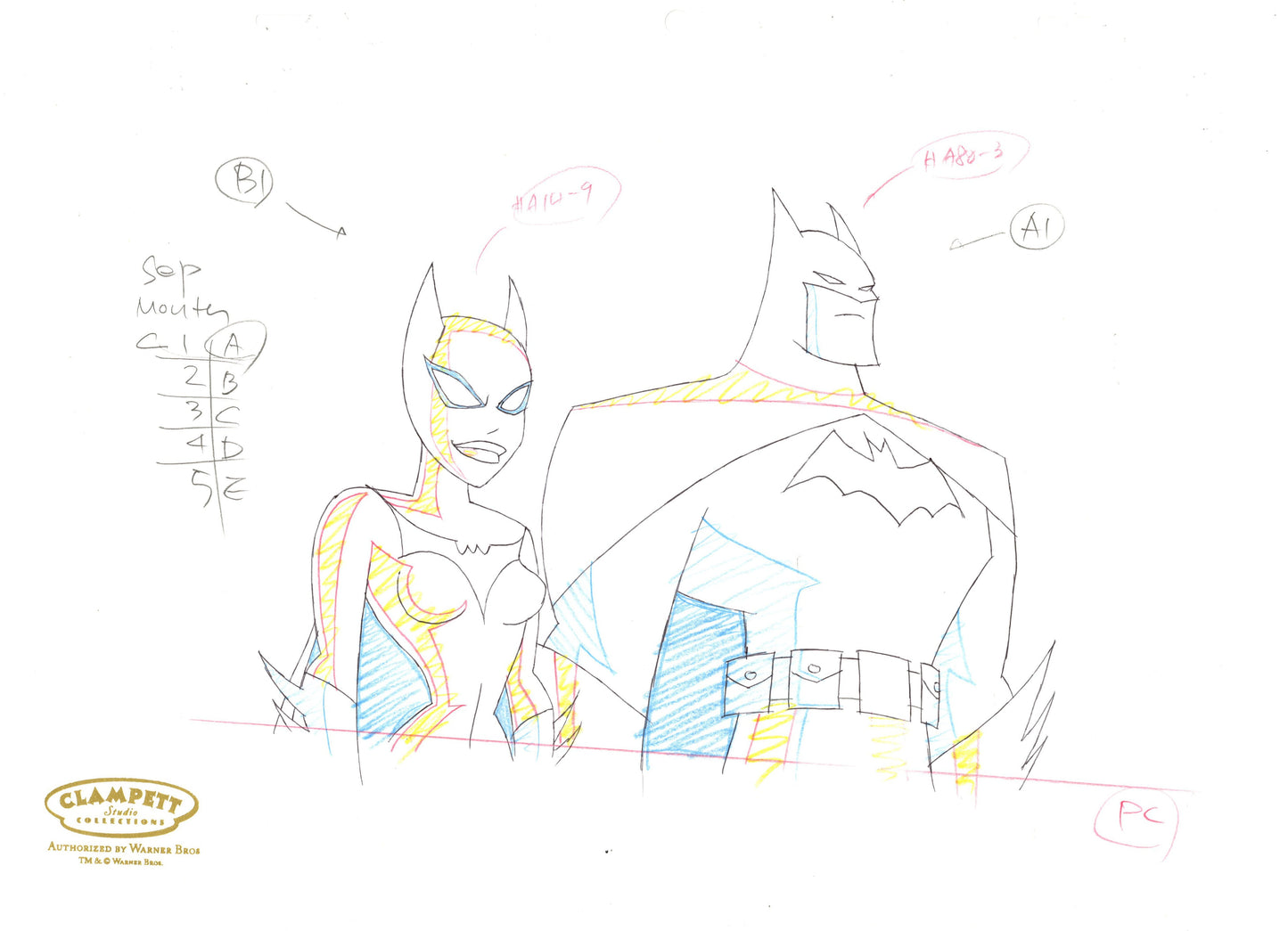 Batman: Mystery of the Batwoman Original Production Drawing: Batwoman and Batman