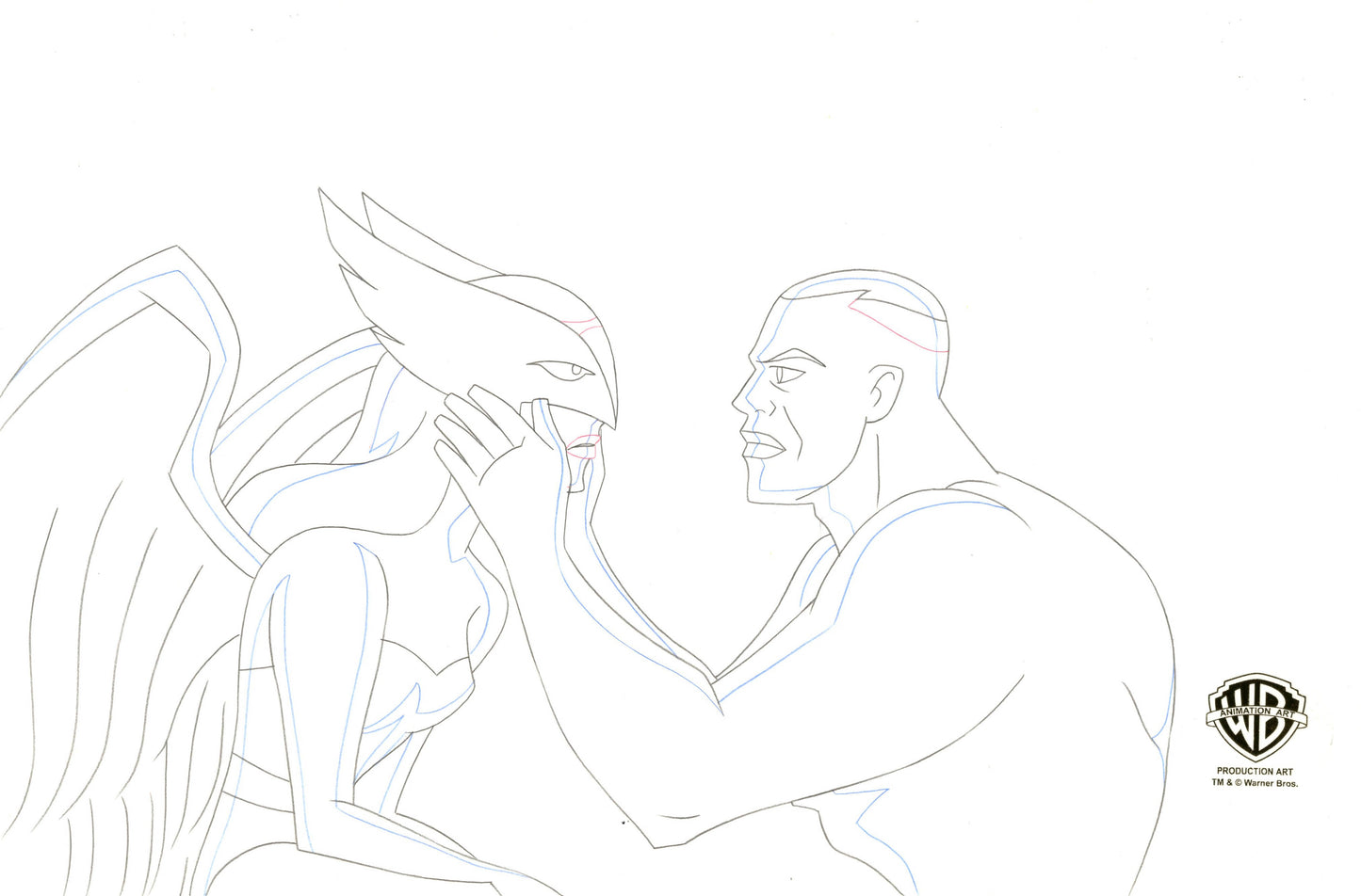 Justice League Original Production Drawing: Green Lantern, Hawkgirl