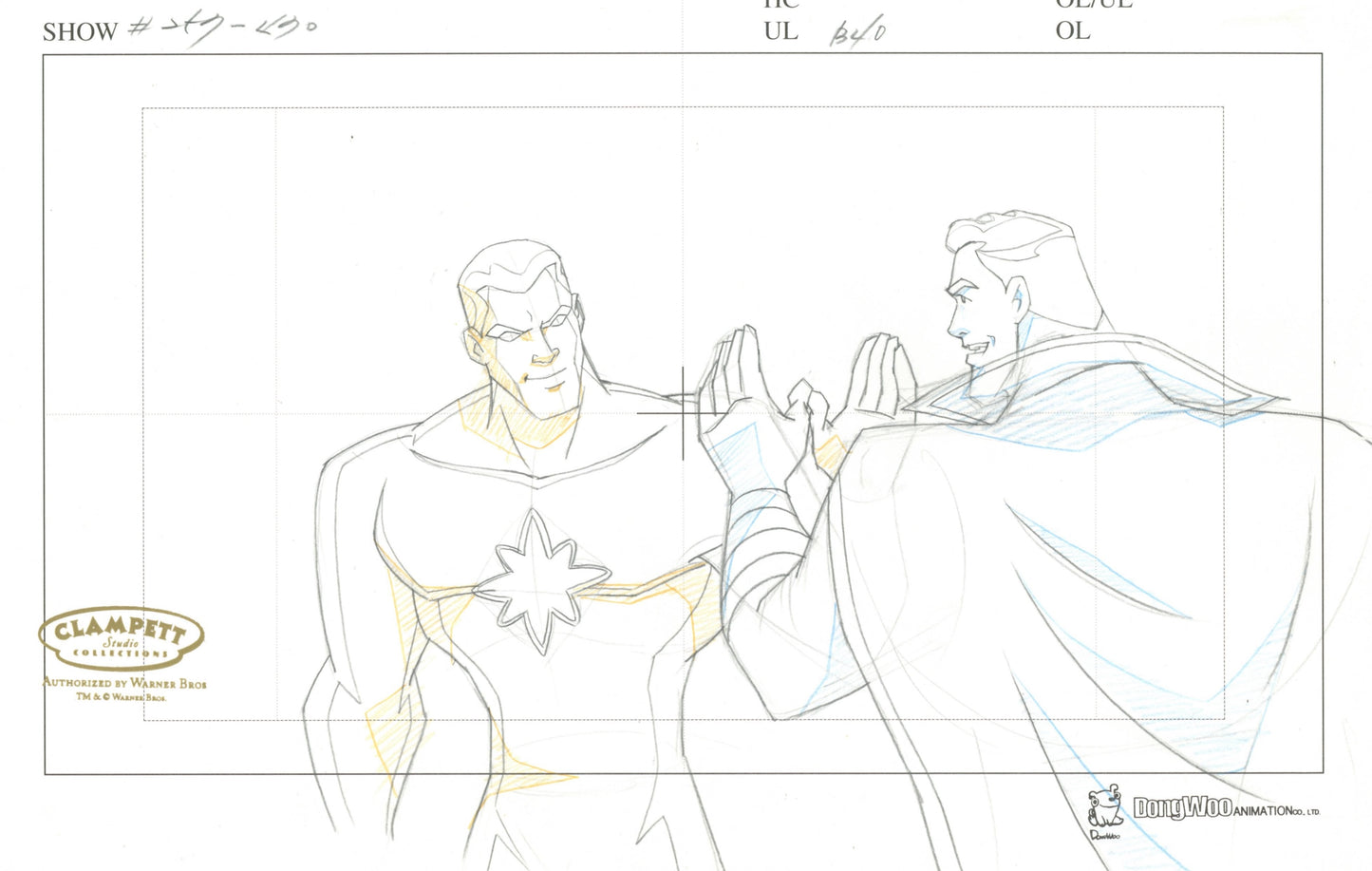 Justice League Unlimited Original Production Drawing: Captain Atom and Captain Marvel