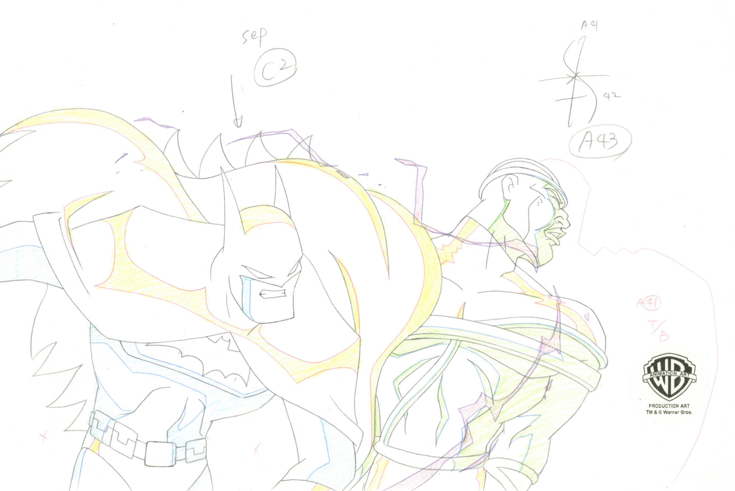 Justice League Unlimited Original Production Drawing: Batman and Crowbar