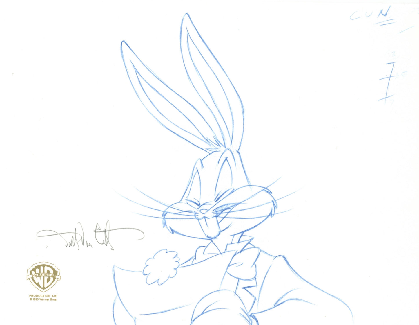 Looney Tunes Original Production Drawing Signed by Darrell Van Citters: Bugs Bunny