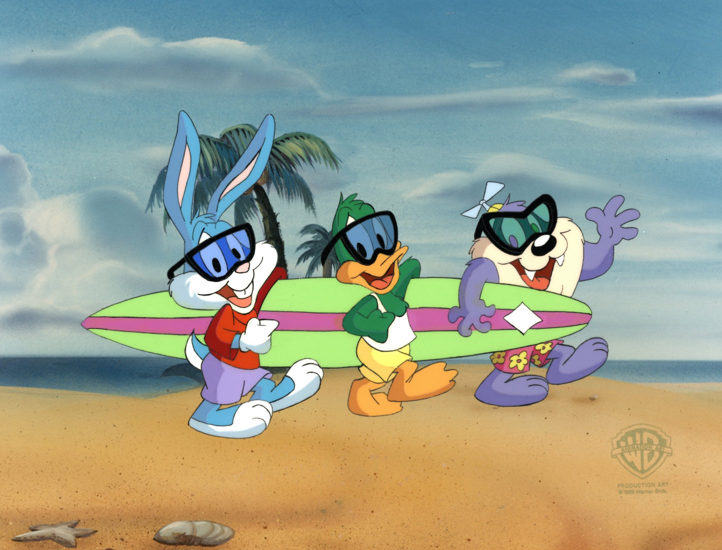 Tiny Toons Adventures Original Production Cel: Buster, Plucky, Dizzy Devil