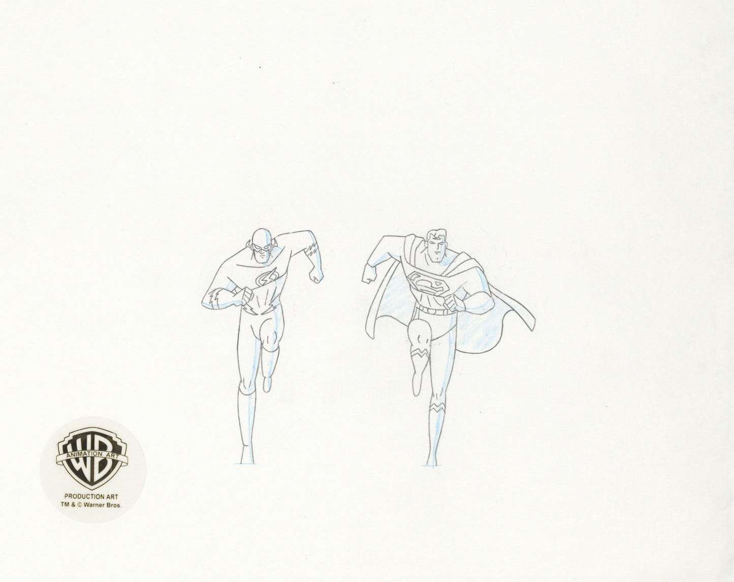 Superman The Animated Series Original Production Drawing: Superman, Flash