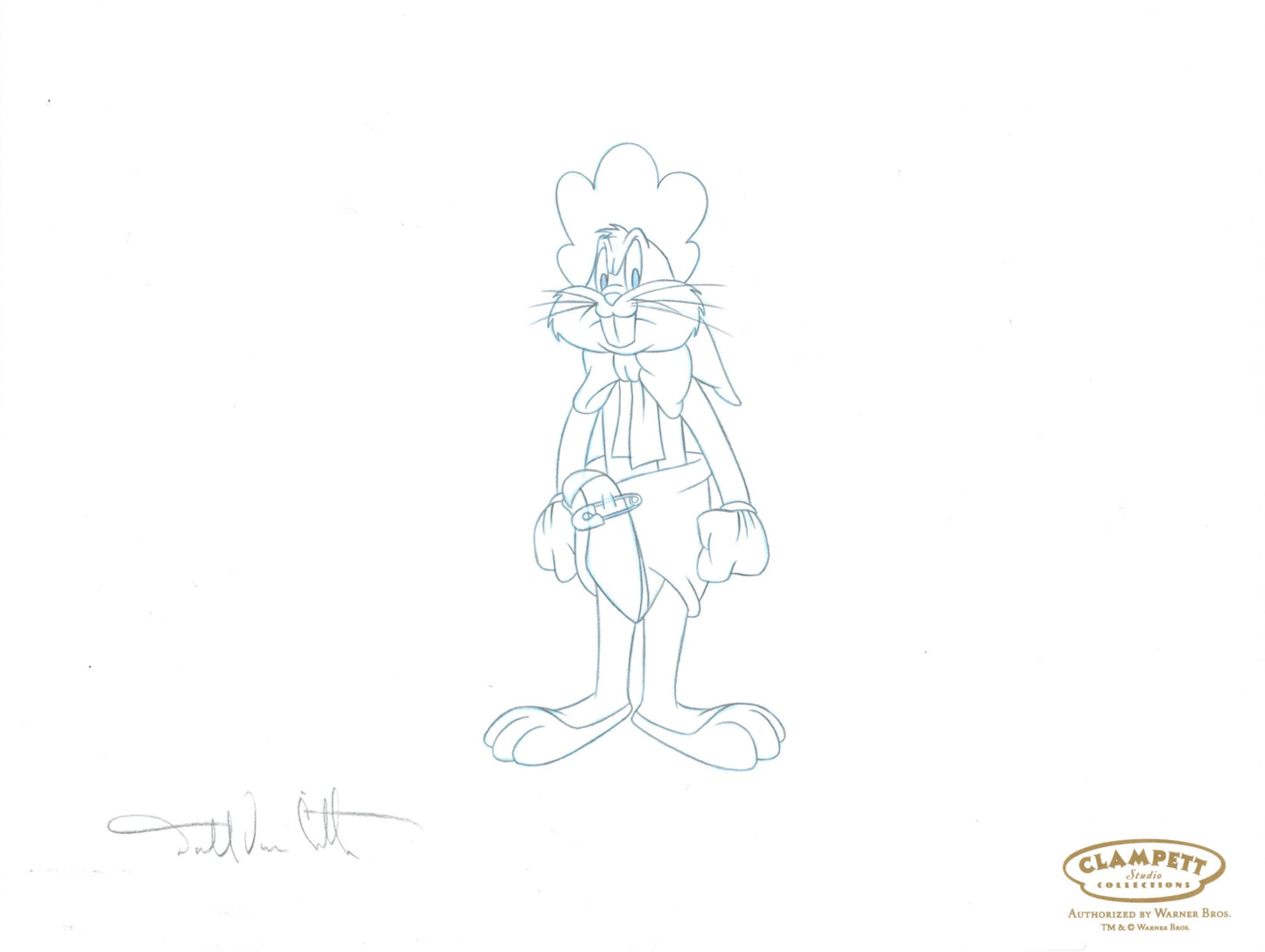 Bugs Bunny Original Production Drawing Recreation Signed by Darrell Van Citters