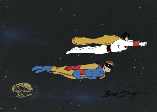 Space Ghost and Jace Original Production Cel Signed by Bob Singer