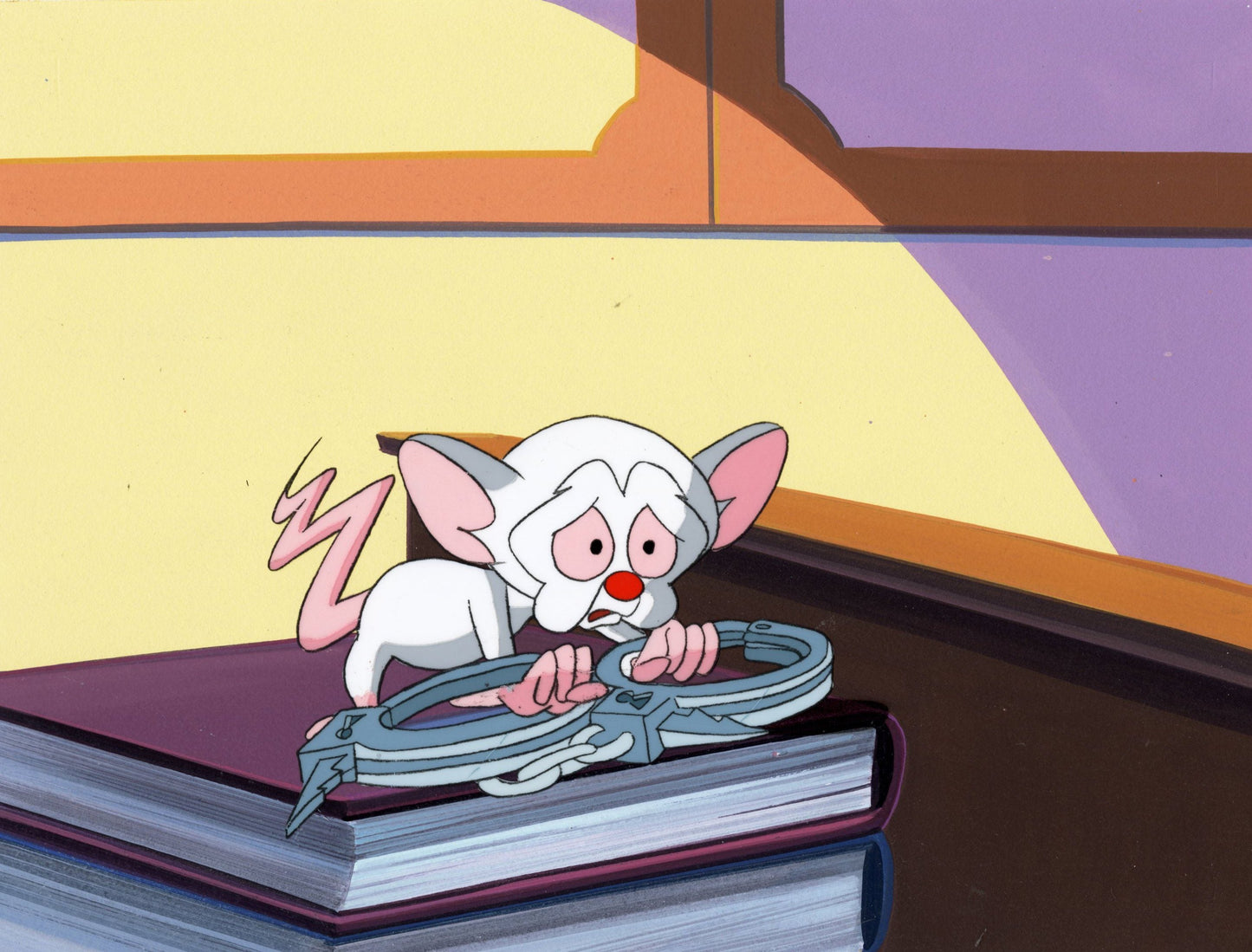 Pinky And The Brain Original Production Cel Key Setup: Brain Original Production Cel Warner Bros. Studio Art Unframed