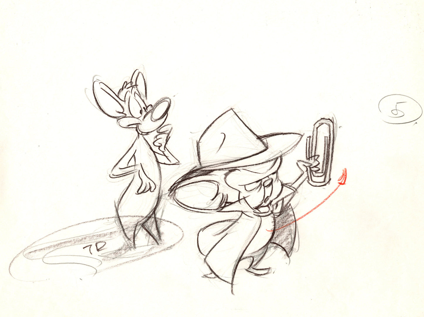 Pinky And The Brain Original Production Drawing: Pinky and Brain