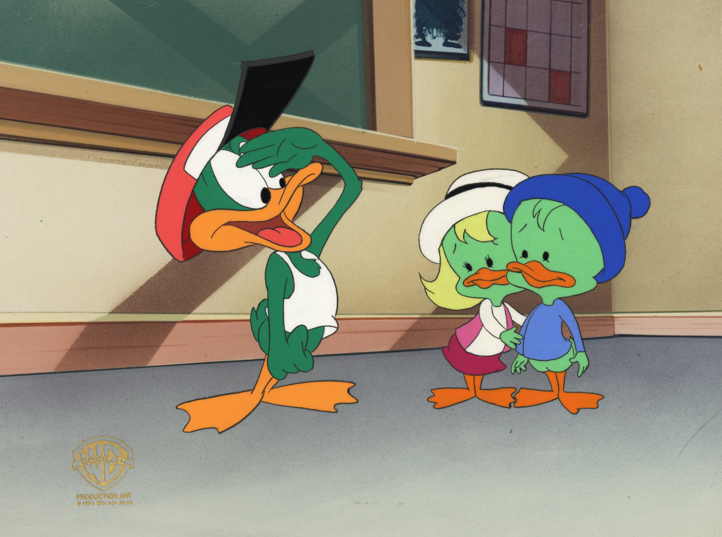 Tiny Toons Original Production Cel: Plucky Duck, Frank, Ollie