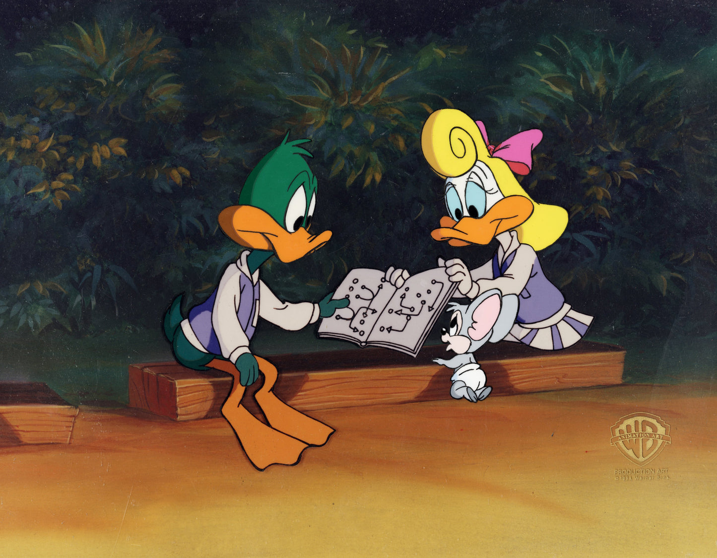 Tiny Toons Original Production Cel: Shirley the Loon, Plucky Duck and Little Sneezer