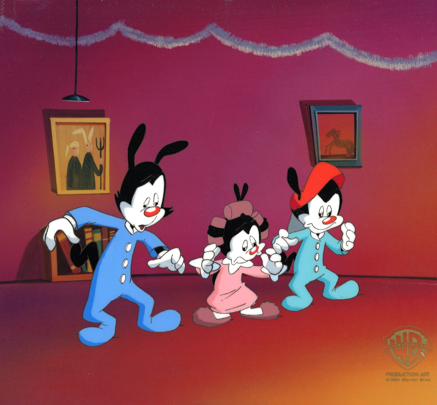 Animaniacs Original Production Cel: Yakko, Wakko and Dot