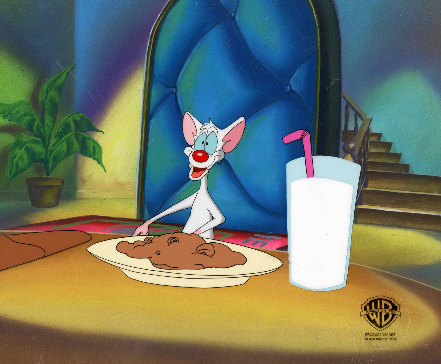 Pinky And The Brain Original Production Cel on Original Background: Pinky